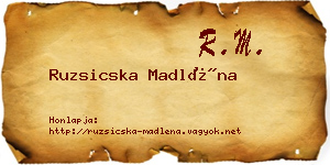 Ruzsicska Madléna névjegykártya