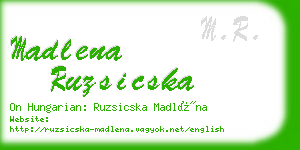 madlena ruzsicska business card